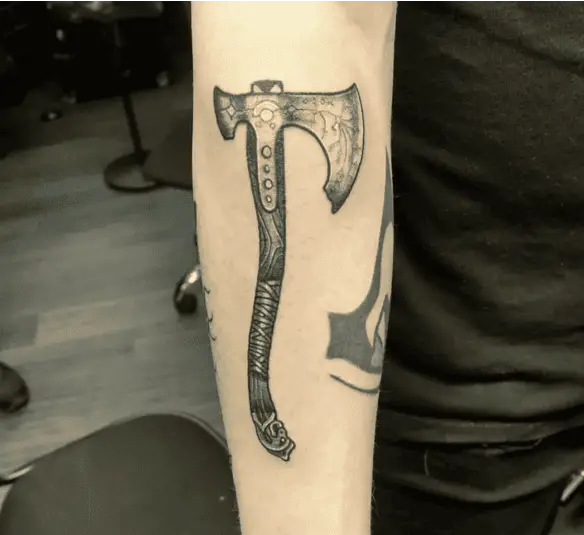Leviathan Frost Axe Arm Tattoo
