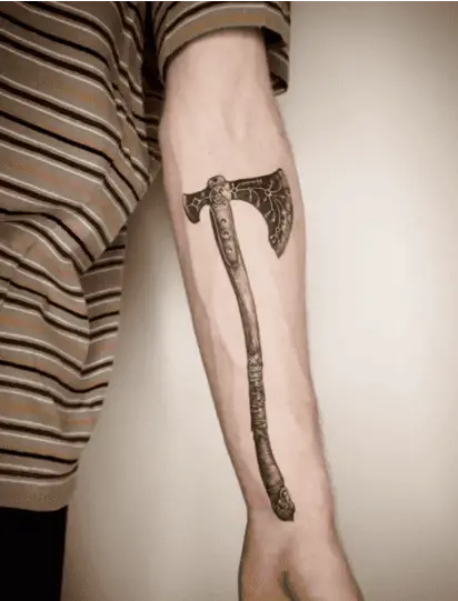 Long Leviathan Axe Arm Tattoo