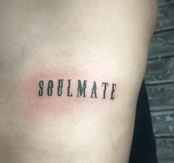Nonaligned Soulmate Lettering Tattoo