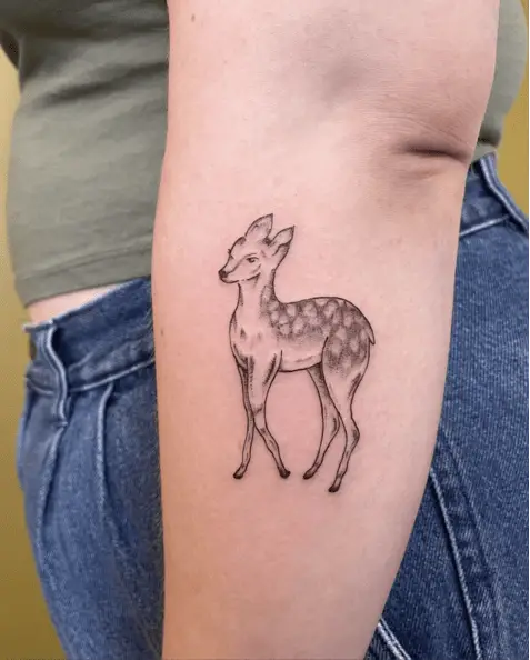 Female Deer Arm Tattoo