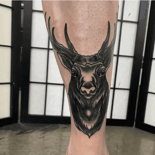 Adult Male Deer Leg Tattoo