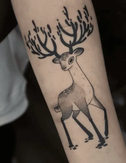 Cute Deer Arm Tattoo