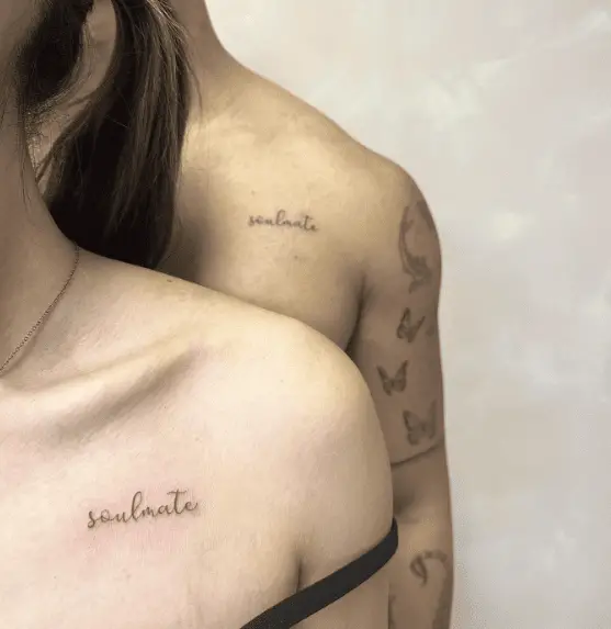 Soulmate Matching Lettering Tattoo