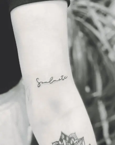 Soulmate Calligraphy Font Tattoo