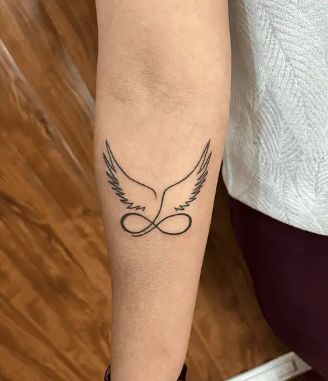 Infinity Angel Wings Wrist Tattoo