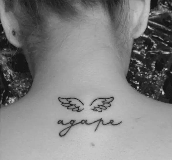 Agape Angel Wings Back Tattoo