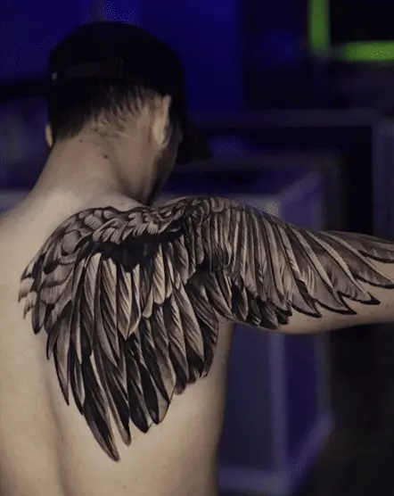 Big Angel Wing Full Sleeve Back Arm Tattoo