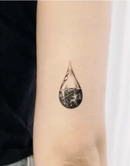 Galaxy Water Droplet Arm Tattoo