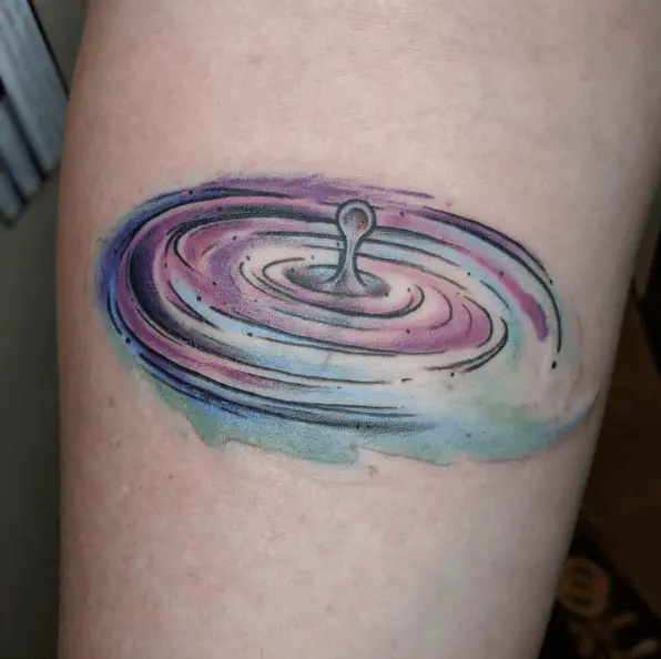 Colored Water Ripple Arm Tattoo
