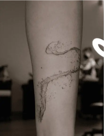 Water Splash Flowing Arm Tattoo
