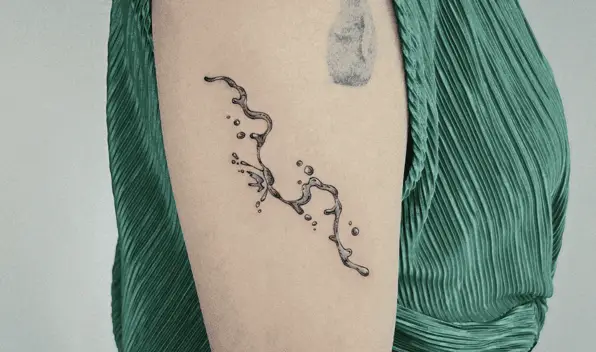 Water Splash Strand Arm Tattoo
