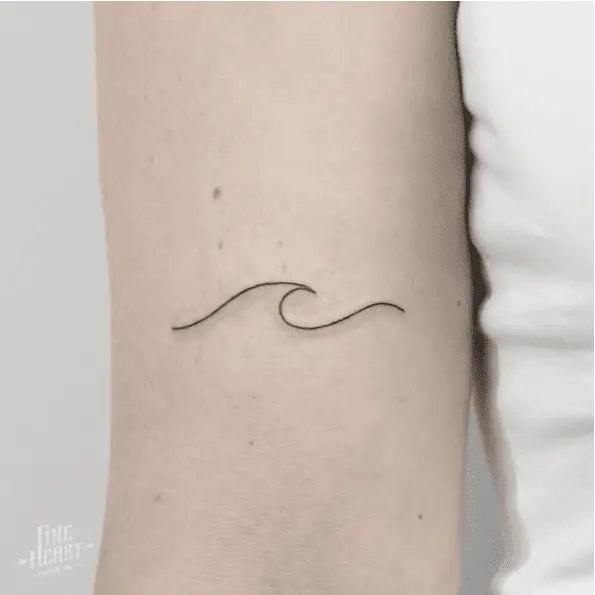 Line Wave Arm Tattoo