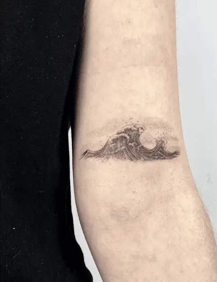 Landscape Wave Arm Tattoo