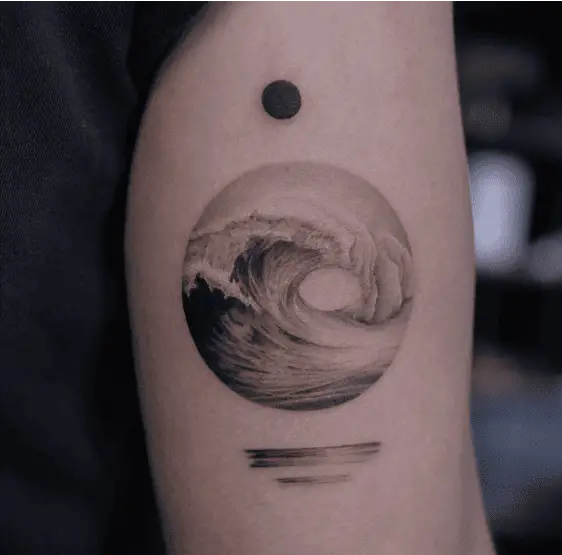 Circle Wave Arm Tattoo
