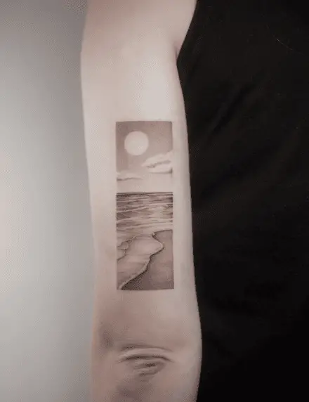 Portrait Ocean Arm Tattoo