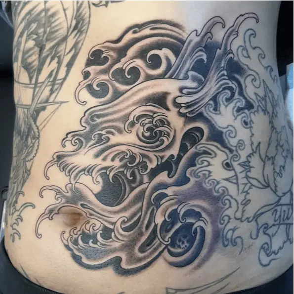 Water Dragon Head Japanese Tattoo