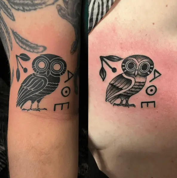 Owl of Athena Tattoo Piece