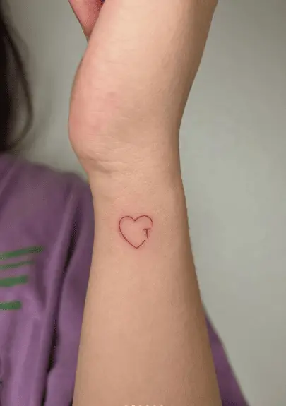 Tiny Red Heart with Letter 