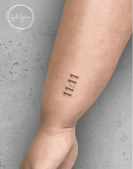 1111 Vertical Wrist Tattoo