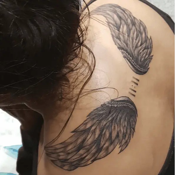 Angel Wings 1111 Back Tattoo