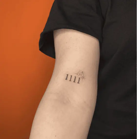 Minimalist 1111 and Stars Arm Tattoo