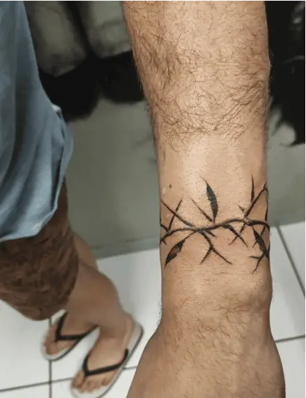 Spiky Thorn Branch Wrist Tattoo