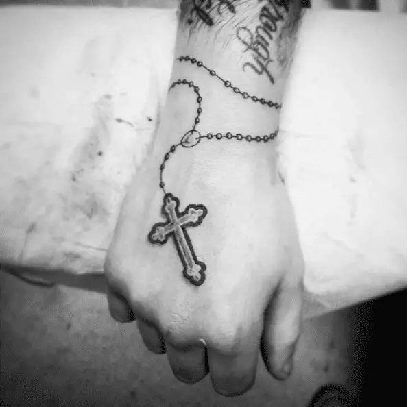Rosary Wrap Wrist Tattoo