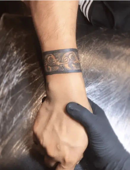 Azteca Wristband Tattoo