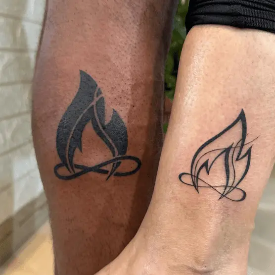 Think and Thin Twin Flames Tattoo