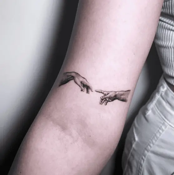 Simple The Creation of Adam Arm Tattoo