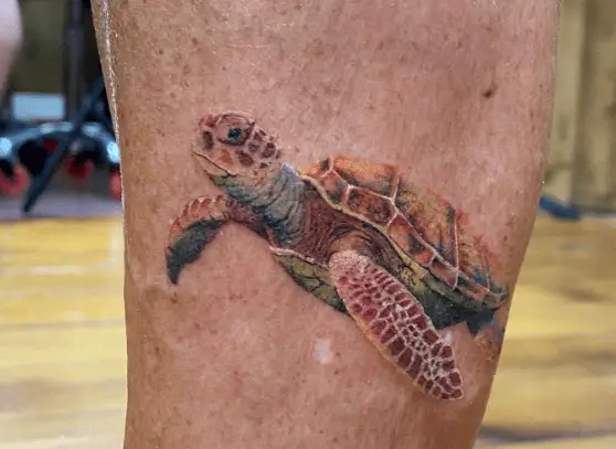 Little 3” Long Sea Turtle Tattoo