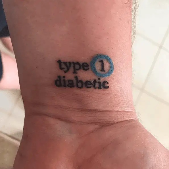 Bold Ink Type 1 Diabetic Wrist Tattoo