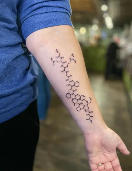 Insulin Molecule Forearm Tattoo