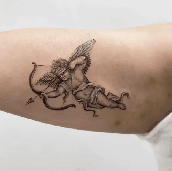 Blindfolded Baby Cupid Tattoo
