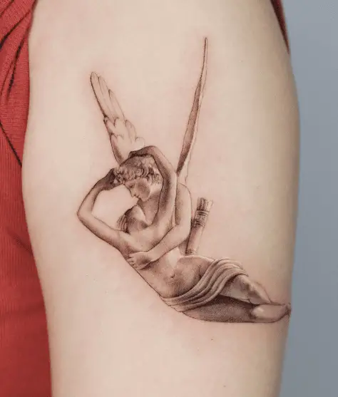 Tattoo of Psyche Revived by Cupid's Kiss
