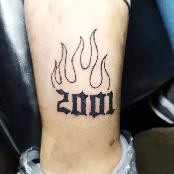Flaming 2001 Tattoo Piece