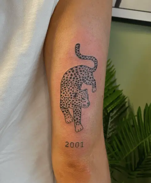 Tiger and 2001 Year Arm Tattoo