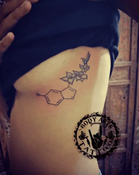 Chemical Equations of Serotonin Tattoo 
