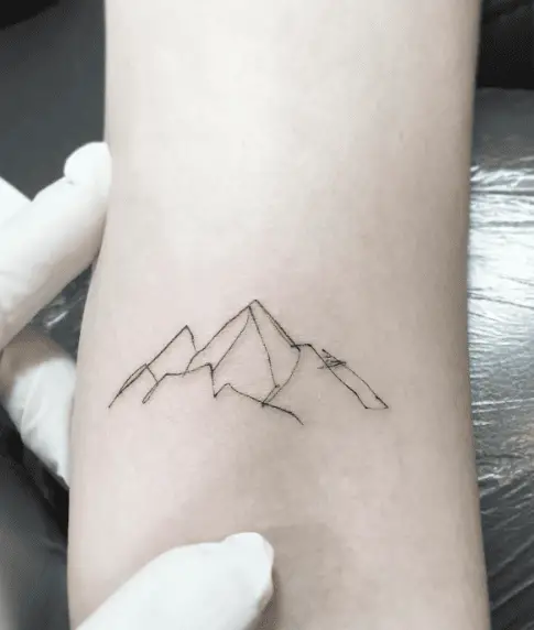 Simple Line Mountains Tattoo