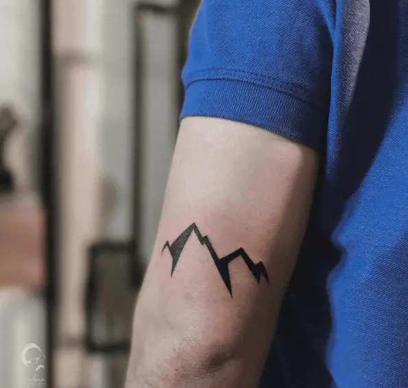 Thick Line Mountain Arm Tattoo