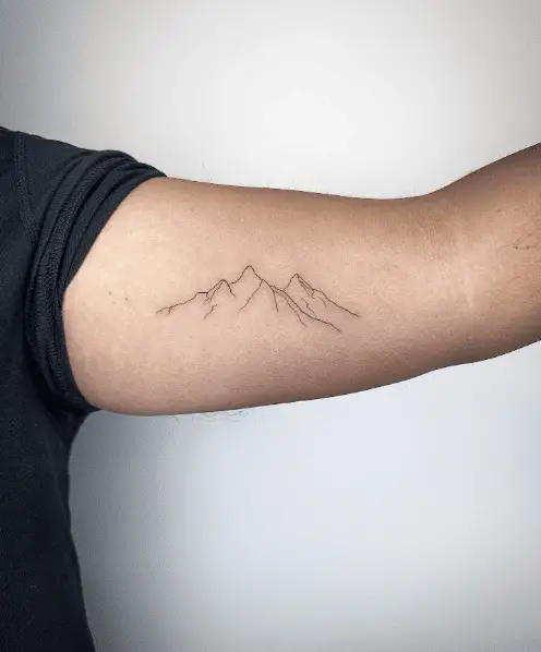 Cracked Line Mountain Arm Tattoo