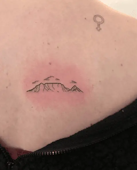 Simple Mountain with Clouds Tattoo