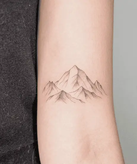 Dotted Mountain Range Arm Tattoo