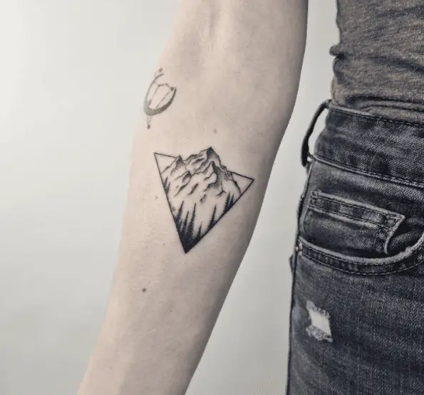 Triangle Shaped Mountain Forearm Tattoo