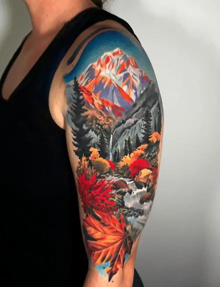 Forest Scenery Arm Tattoo Piece