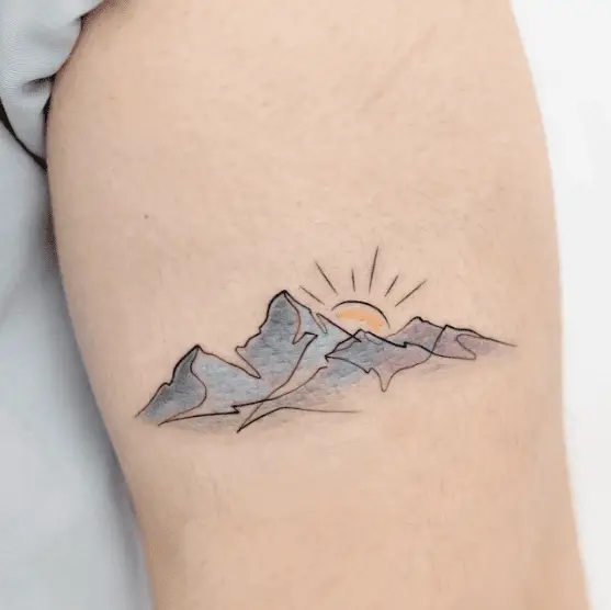 Black Line Mountain and Sunrise Arm Tattoo