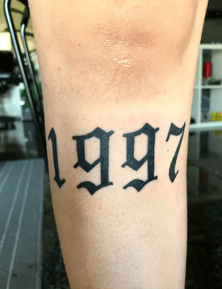 Black Ink 1997 Knee Tattoo
