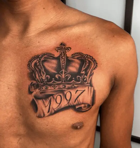 Crown and 1997 Chest Tattoo