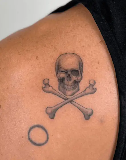 Winky Skull and Crossbones Tattoo