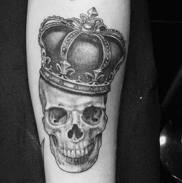 Crowned Skull Face Tattoo